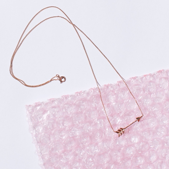 Phoenix Roze Arrow Chain Necklace - Rose 14k Gold - Picture 2 of 5